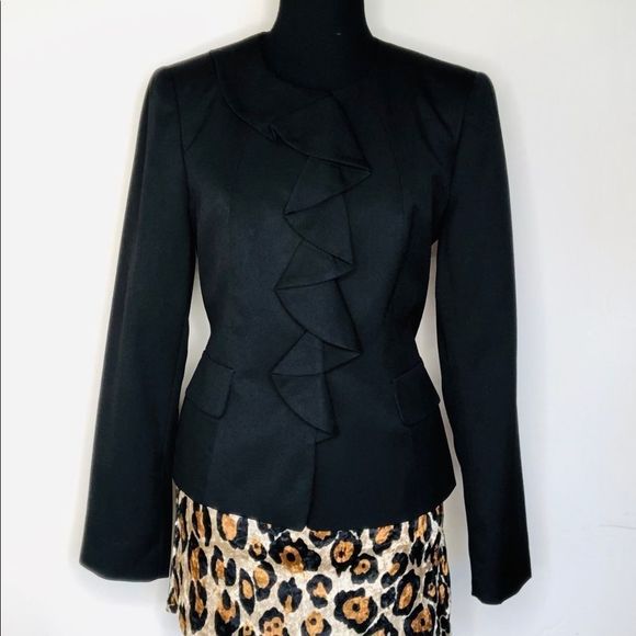Isabella Suits Jackets & Blazers - ISABELLA🌺Ruffle Collar Blazer Suit Jacket🌺Black